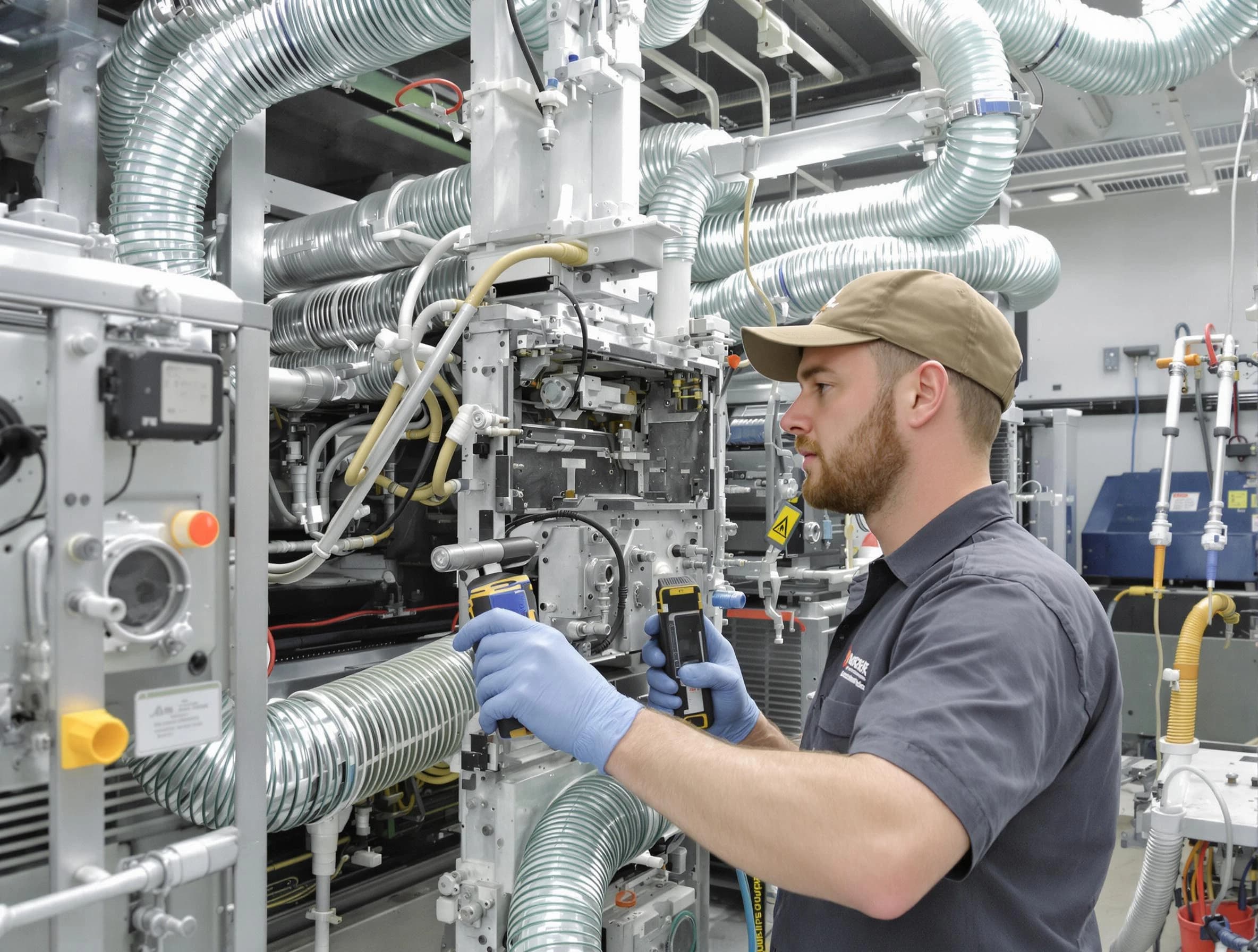 Candler-McAfee Air Duct Cleaning technician performing precision commercial coil cleaning at a business facility in Candler-McAfee