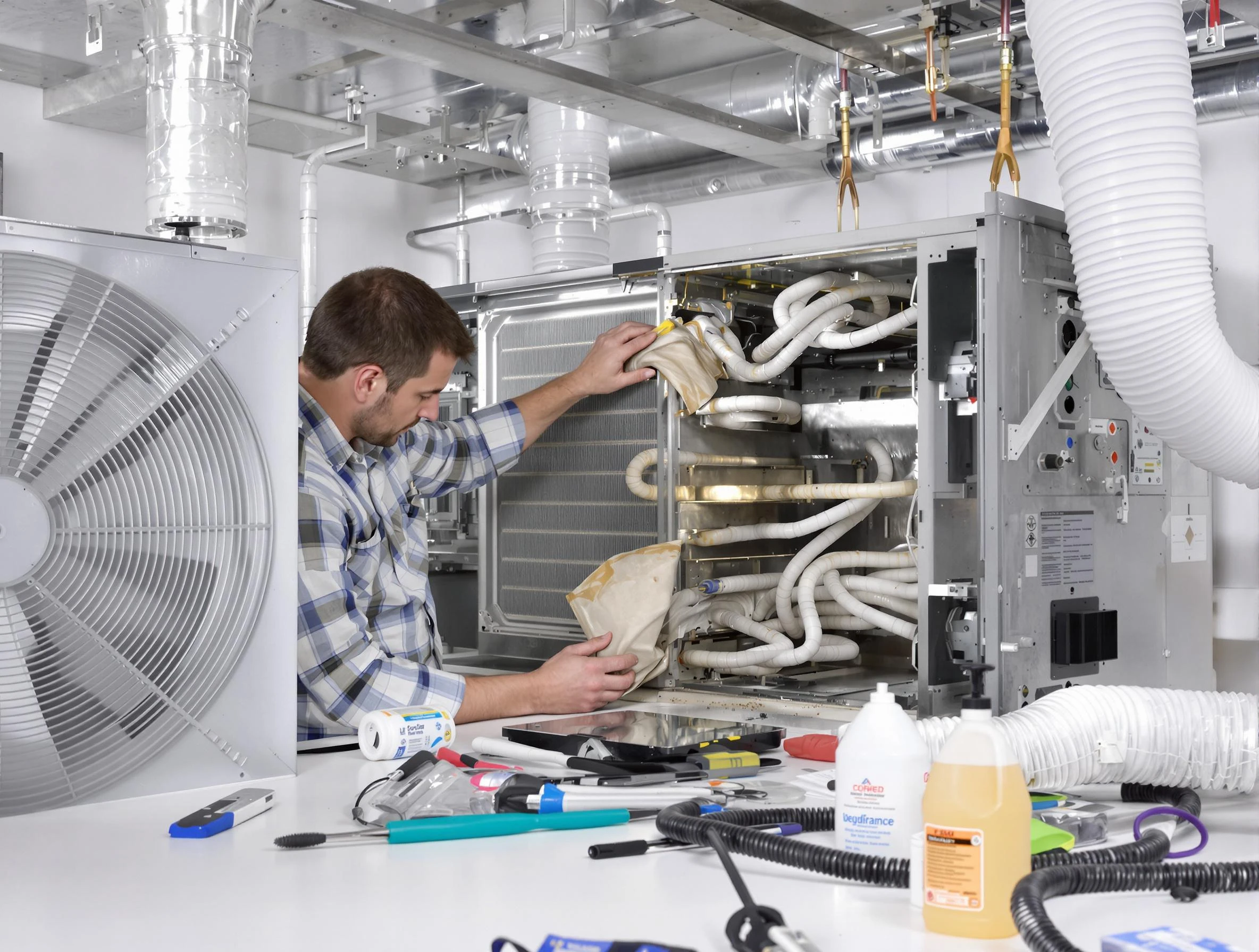 Candler-McAfee Air Duct Cleaning specialist performing precision AC coil cleaning in Candler-McAfee