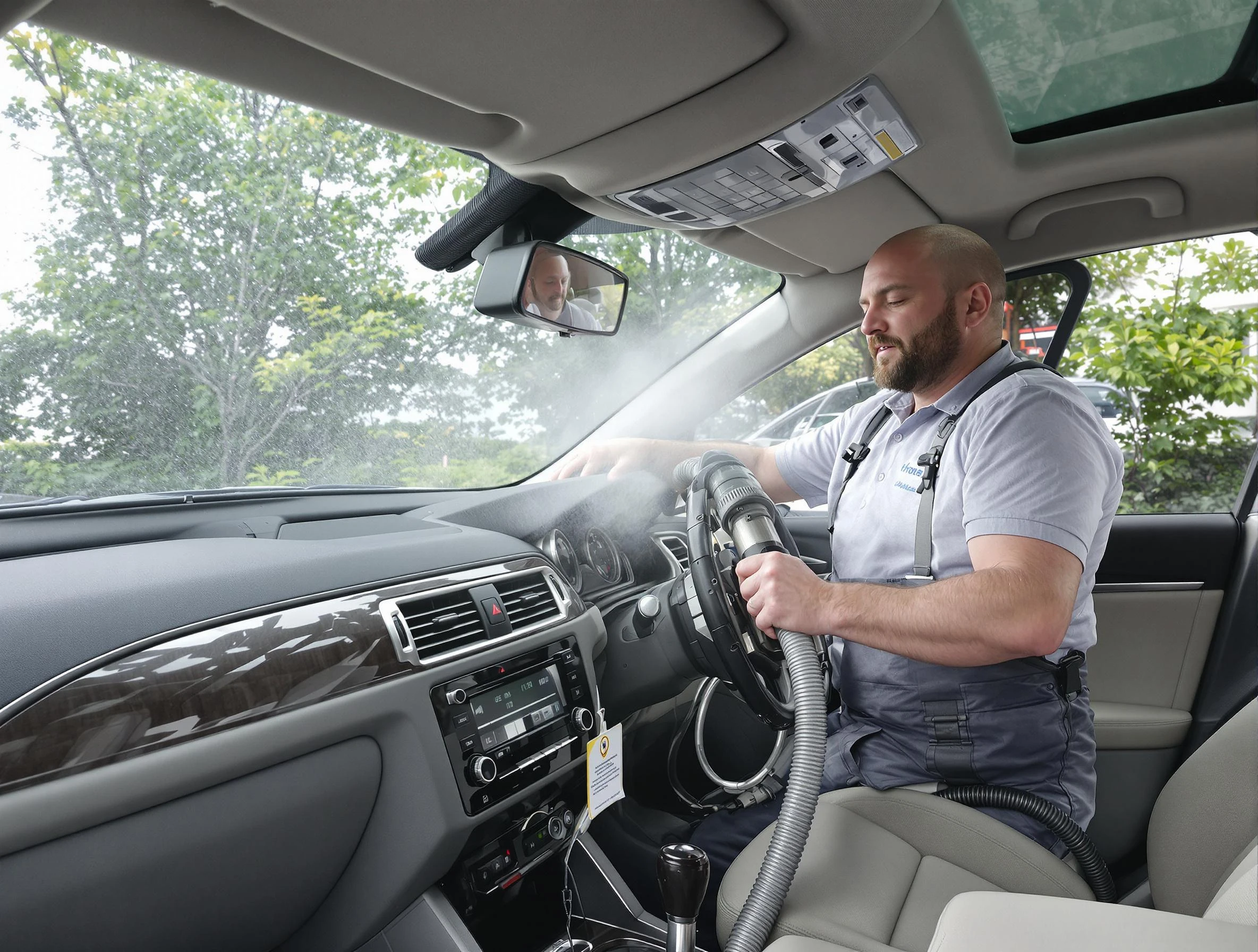 Candler-McAfee Air Duct Cleaning specialist performing professional car duct cleaning in Candler-McAfee